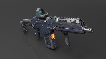 Gun modeling and texturing time-laps in blender / Substance Painter Ak-272