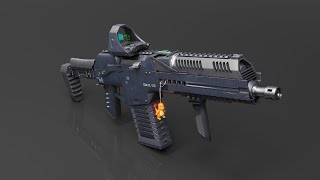 Gun modeling and texturing time-laps in blender / Substance Painter Ak-272
