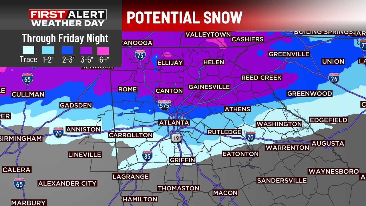 ANF+ Winter storm warning issued for parts of North Georgia | Travel ...