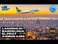 Smooth landing in barcelona el prat airport  ryanair a320 flybywire  msfs2020