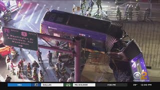 MTA Bus Crashes Through Barrier And Dangles Over Cross Bronx Expressway