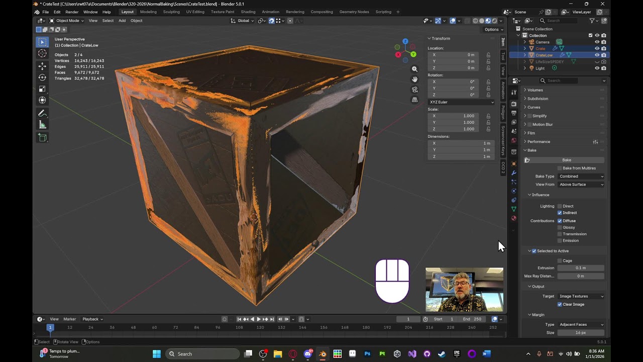 DET 320 - Baking Normal Maps - Advanced 3D Modeling in Blender - 2026