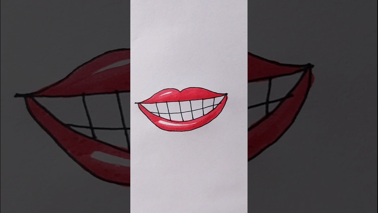 Teeth Easy Drawing For Kids #teeth #lips #lipstick #kidstvforfun #trending #shorts #viralshorts
