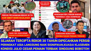 😱GILA, Persib Pecahkan Rekor 30 Tahun. Cedera Julio. Peringkat Asia Naik Drastis. Pemain Terbaik....
