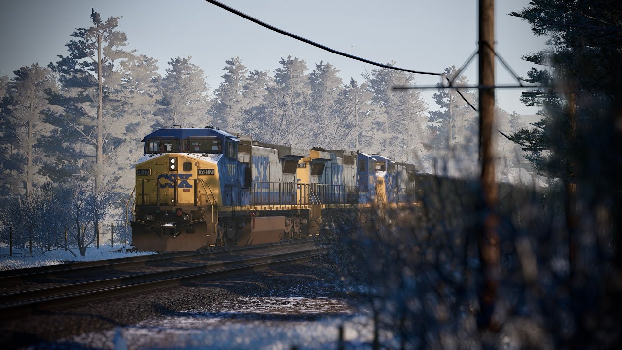 CSX 7817 Leads C40-8W Trio on Coal Train #csxtrain #tsw5 #railfanning # ...