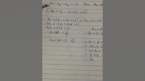 AP arithmetic progression simple solving if a1a,a2,a3,.....a15 and a1 +a8+a15 =15