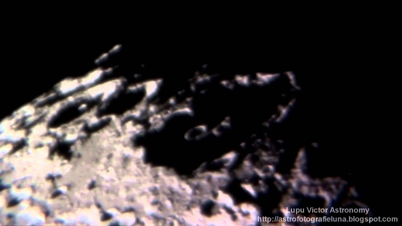 Clavius lunar crater in shadow through telescope - YouTube