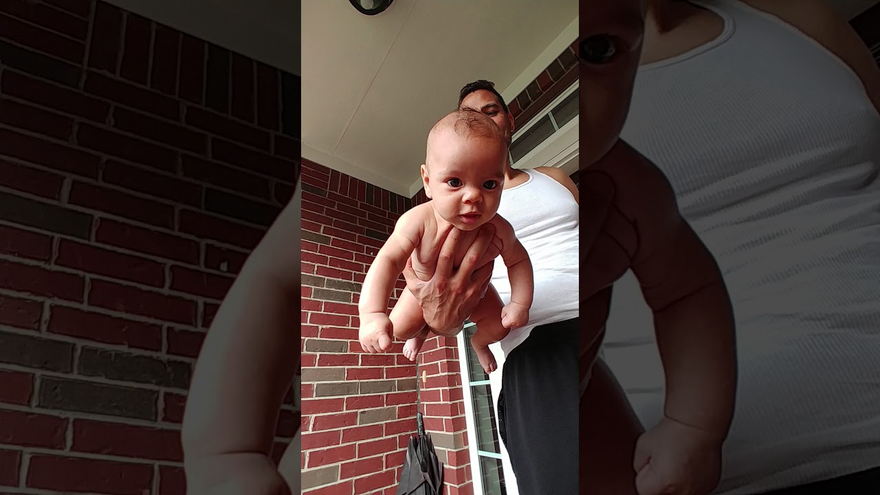 Baby pukes on daddy | Baby let's it all out!