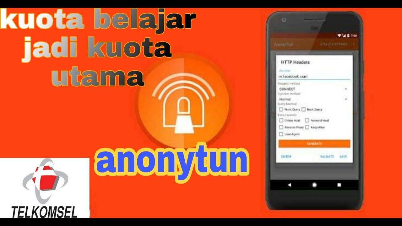 Setting anonytun telkomsel kuota belajar