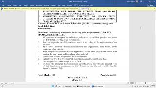 6439code aiou  |6439assingment Question Paper | Allama Iqbal Open University Spring Semester 2026