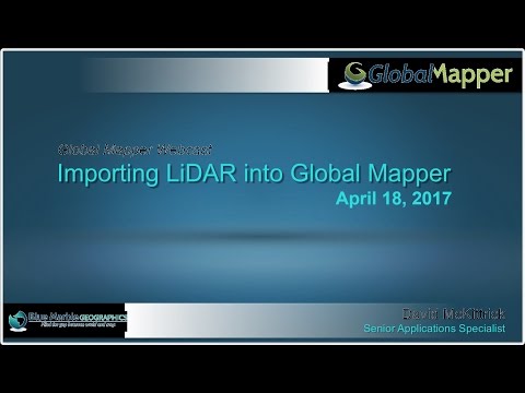 Importing LiDAR into Global Mapper