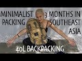 MINIMALIST PACKING | 3 months in southeast asia - 40L