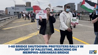 Pro-Palestine rally shuts down one side of I-40 Bridge