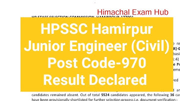 @HimachalExamHub JE(Civil) (Post Code-970) Result Declared