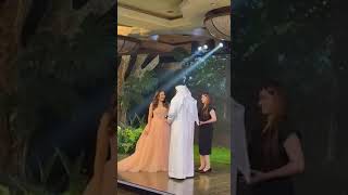 Dr. Bu Abdullah Awards Madhuri Dixit With The Timeless Icon Award At Hello Hall Of Fame Awards.