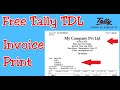 Free Tally TDL for Invoice Print Customization; Simple Format Invoice Print customization Part 2