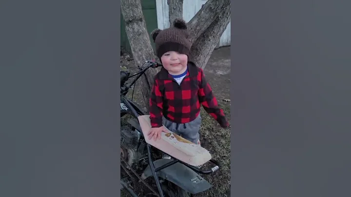 2 year old getting excited over motorbike!!