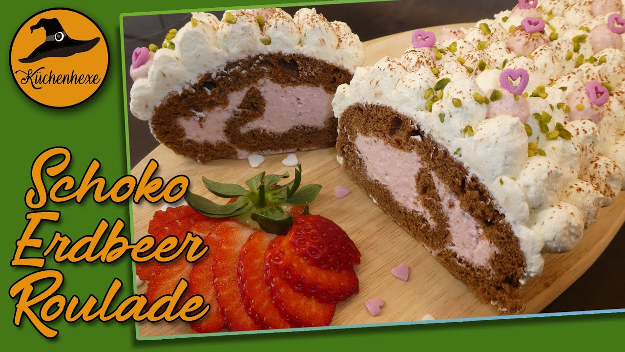Schoko Erdbeer Roulade