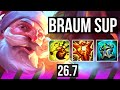 BRAUM &amp; Smolder vs NAMI &amp; Yunara (SUP) | NA Grandmaster | 26.7