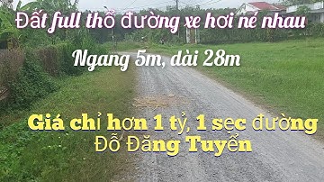 Đất thổ cư giá 1,8 tỷ. Đường Đỗ Đăng Tuyển, ngang 5m, dài 28m. Phước Lê BĐS 0931231509