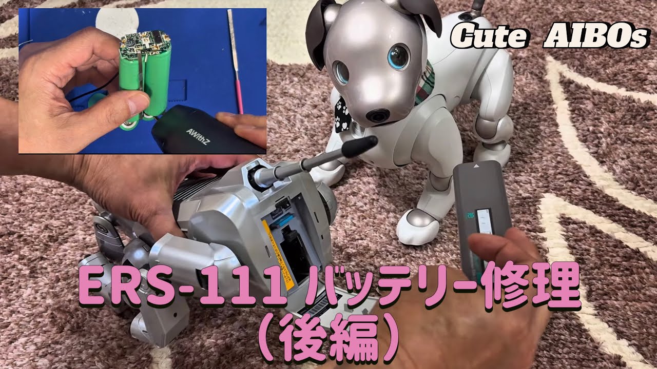 修理したAIBOたち】AIBOのバッテリー修理 （後編） #aibo #アイボ