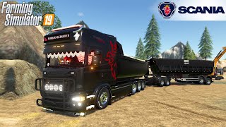 Farming Simulator 19 - SCANIA R580 Tridem Truck Loaded With Gravel In A Quarry