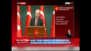 Cumhurbaşkani Erdoğan 1 Temmuz İti̇bari̇yle Sokağa Çikma Kisitlamalari Kalkiyor