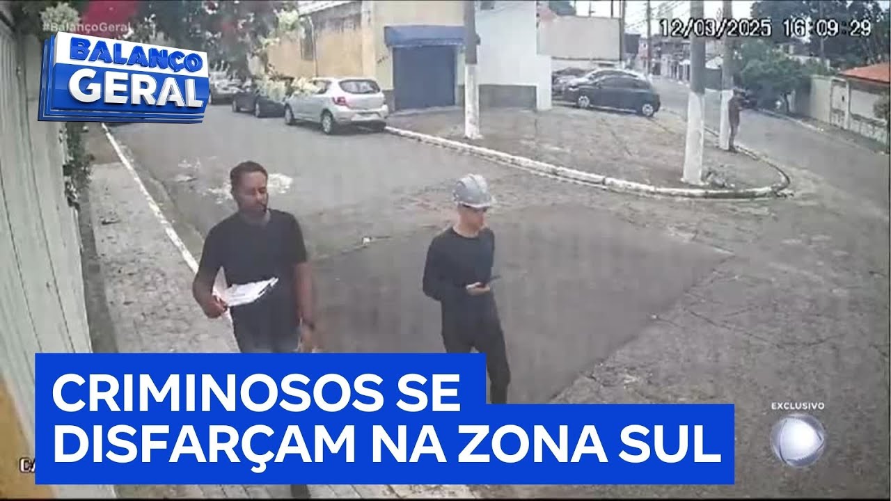 Bandidos se disfarçam de operários e cortam fio de alarme para roubar carro na zona sul de São Paulo