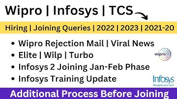 Wipro Rejection News | Elite Wilp Turbo | Infosys Phases Joining | Training Exam |TCS Hiring 2022-23