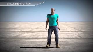 Crouch Grenade Throw - 3d Motion Capture FBX