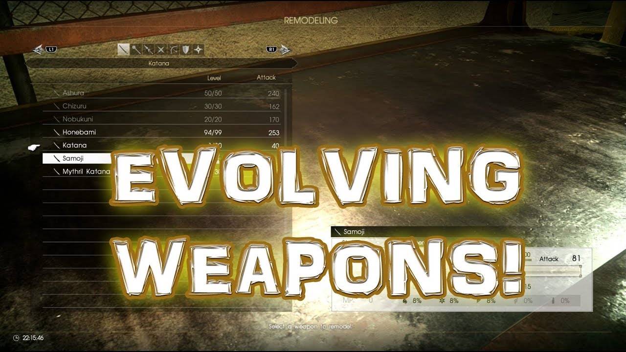 Final Fantasy 15 : Comrades - How to Evolve Weapons (Multiplayer)