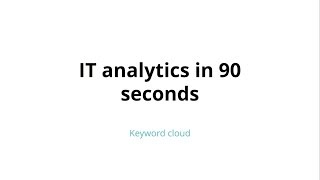 IT analytics in 90 seconds: Keyword cloud report