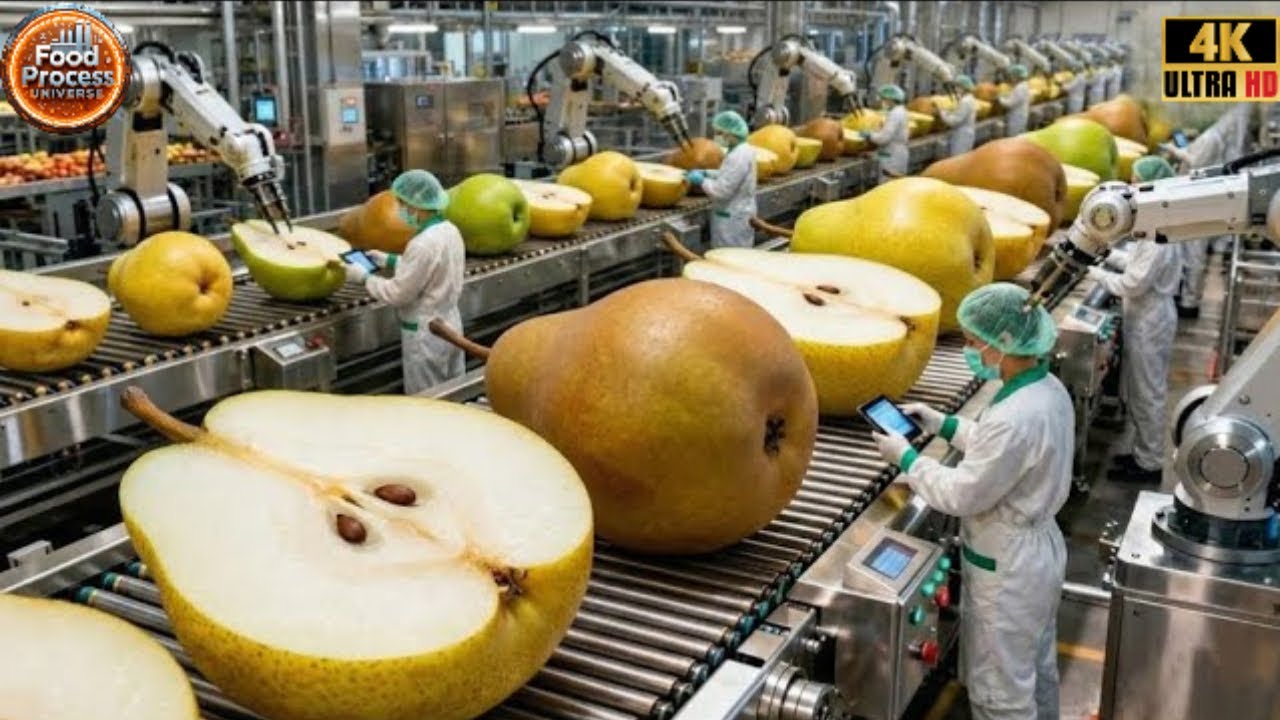Inside a Modern Pear Plant: From Fresh Pears to Soft Dried Pears, Sweet Like Chocolate(Full Process)