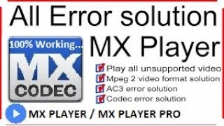 Mx Player EAC3 Audio Format Not Supported Problem Solve | MX Player video codec missing problem solv