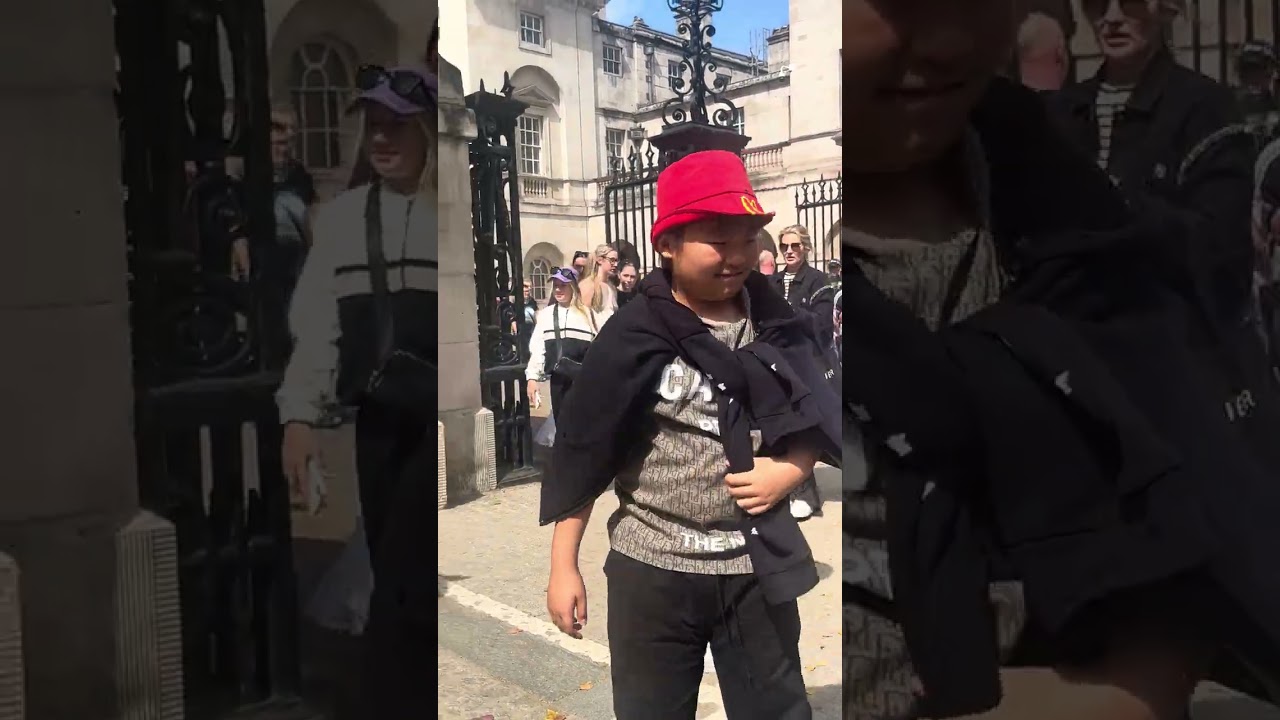 Posing with the King's horse at Horse Guards Parade—a moment of pure London magic!