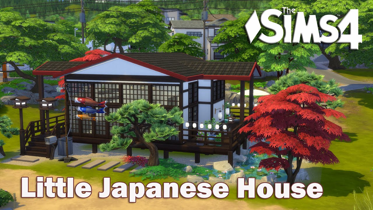Little Japanese House with Lake | No CC | Sims 4| Speed Building - YouTube