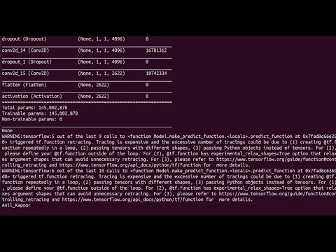 Python Celebrity recognisation using VGGFace2