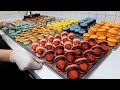 쫀득한 딸기 마카롱 뚱카롱 / handmade make oreo, cheese, strawberry macaroon / korean street food