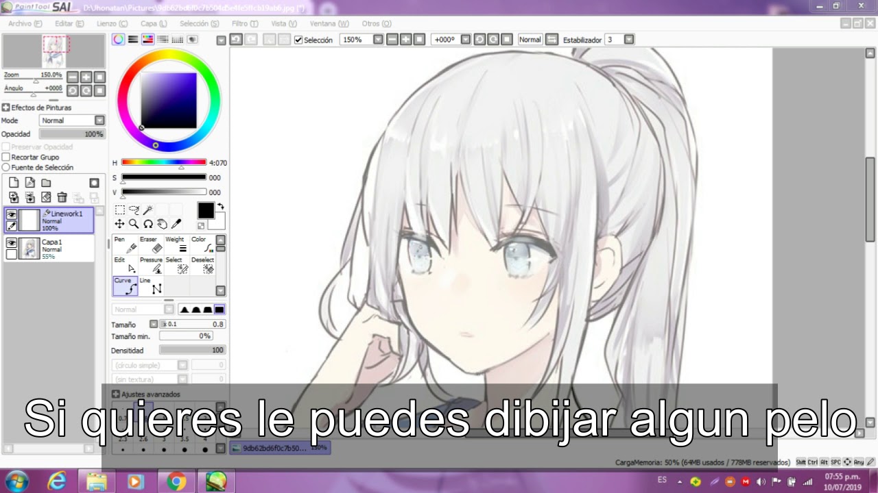 como dibujar en paint tool sai[[principiante]] YouTube