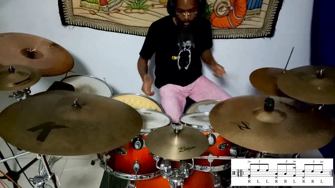 Something to practice 1 9/8 Feel drum lick YouTube