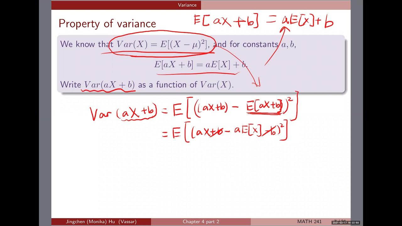 [Chapter 4] 9 Properties of variance YouTube