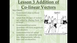 Physics 20: Addition of Co-linear and Perpendicular vectors