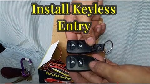 How to install keyless entry to your car