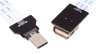 Product Preview Dc5V Otg Usb-C Type-C Male Host To Type-A Female Slim Flat Fpc Cable
