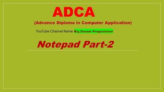 Notepad Part 2