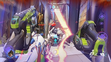 Overwatch: Raptor goes 16 and 1 on Tracer w/ Score Board for kill streak