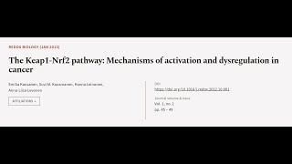 The Keap1-Nrf2 pathway: Mechanisms of activation and dysregulation in cancer | RTCL.TV