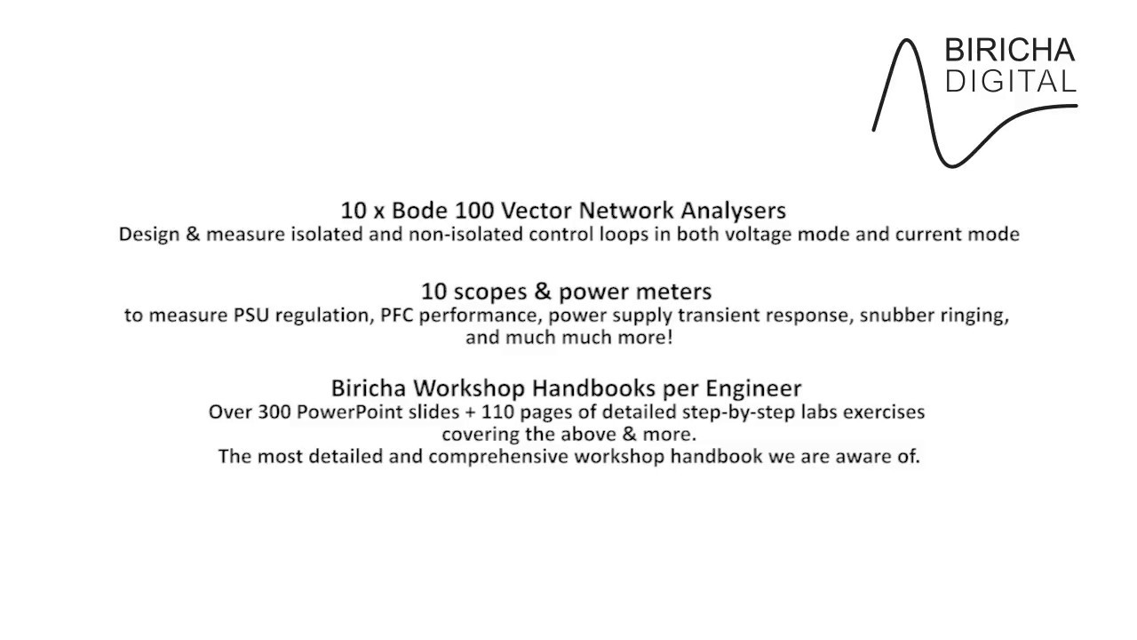 What we set up and teach in Biricha's Analog Power Supply Design