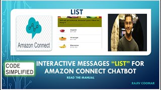 AWS LEX V1 Code Simplified : Interactive Messages “LIST” for Amazon Connect Chatbot