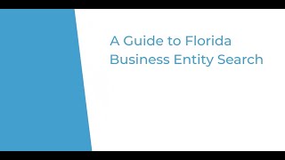 Florida Business Entity Search | IncParadise